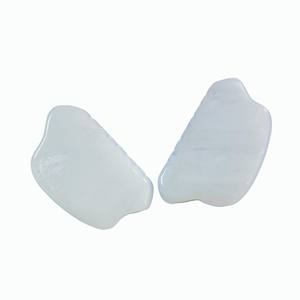 Vente d'usine, outil de soin de la peau raffermissant, pierre faciale en jade blanc, massage, pierre de gua sha personnalisée - Product Image 5