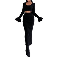 Ensembles courts sexy deux pièces personnalisés vêtements de sport crop top col en V chemise automne, nouveaux vêtements pour femmes 2 pantalons/