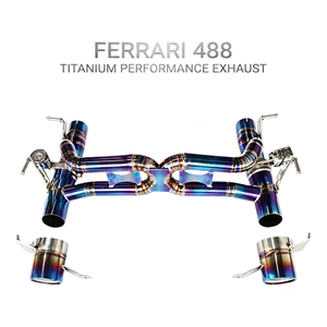 ระบบท่อไอเสียแบบ Catback สีฟ้า Vortex Blue Burnt Titanium สำหรับ Ferrari 488 GTB Spider เครื่องยนต์ 3.9T V8 แบบมีวาล์ว ติดตั้งได้โดยตรง - Product Image 1