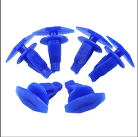 Nouvelles 100 pièces de clips de fixation latéraux pour jupes de voiture en nylon bleu de marque Huoshen, attaches rapides en plastique à double bride, garantie 12 mois