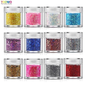 Poudre <span class=keywords><strong>de</strong></span> paillettes <span class=keywords><strong>de</strong></span> résistance aux solvants <span class=keywords><strong>de</strong></span> flocons <span class=keywords><strong>de</strong></span> paillettes holographiques cosmétiques pour Nail Art Eye Face Makeup Body Polish - Product Image 1