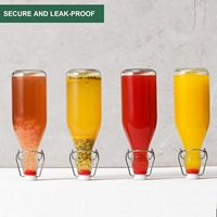 Bouteilles en verre hermétiques à ouverture pivotante pour la brasserie, la fermentation du kombucha, avec 2 becs verseurs