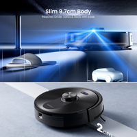 Proscenic Q10 Robot Vacuum Cleaner Otomatis Pintar untuk Pembersihan Rumah Tangga 2-in-1 Navigasi LDS Vacuum dan Pel Basah Kering