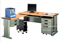 Poste de travail du personnel de conception simple moderne Table d'ordinateur de bureau avec classeur