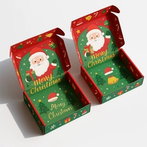 Giáng sinh thiết kế bù đắp in sóng hộp bưu phẩm đầy màu sắc bao bì các tông cho quần áo kỳ nghỉ quà tặng và bán lẻ vận chuyển - Product Image 1