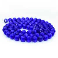 Pierres œil de chat bleu foncé naturelles, perles amples, 6/8/10mm, qualité supérieure, assurance anti-uv