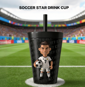 ZREGGUR Gobelet personnalisable en acier inoxydable de 12 oz pour supporter de football, accessoires de football, autocollant de drapeau, cordon, journée de match, <span class=keywords><strong>CR7</strong></span> - Product Image 2
