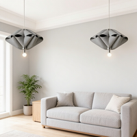 Abat-jour de lustre en feutre acoustique non tissé, LED blanc chaud, gris AC, style nordique, suspendu, pour intérieur, maison, bureau, décoratif