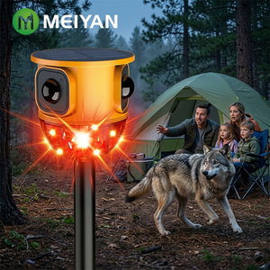 Ahuyentador Solar de Animales de 3 Lados, con Grabación de Voz Personalizable 15S, Alarma con Sensor de Movimiento para Exteriores y Control Remoto - Product Image 1