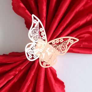 Anneaux <span class=keywords><strong>de</strong></span> serviette 3D Papillon Creux, Boucles <span class=keywords><strong>de</strong></span> serviette en <span class=keywords><strong>papier</strong></span>, Supports d'anneaux <span class=keywords><strong>de</strong></span> serviette pour Décoration <span class=keywords><strong>de</strong></span> Mariage, Saint-Valentin et Fêtes - Product Image 3