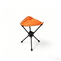 Tabouret triangulaire pliable ultra-léger et compact en acier à haute teneur en carbone, pivotant à 360°, pour l'extérieur, avec tissu Oxford doux et résistant
