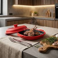 Plat de cuisson au micro-ondes Hemase FG-055, carré, en silicone, avec couvercle transparent, réutilisable, revêtement PTFE, passe au lave-vaisselle, OEM ODM