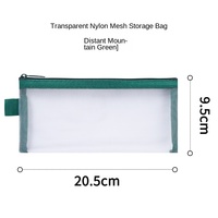 Haute qualité en Nylon coloré maille porte-crayon Transparent fichier sac étudiant stockage clair fermeture éclair pochette impression personnalisée