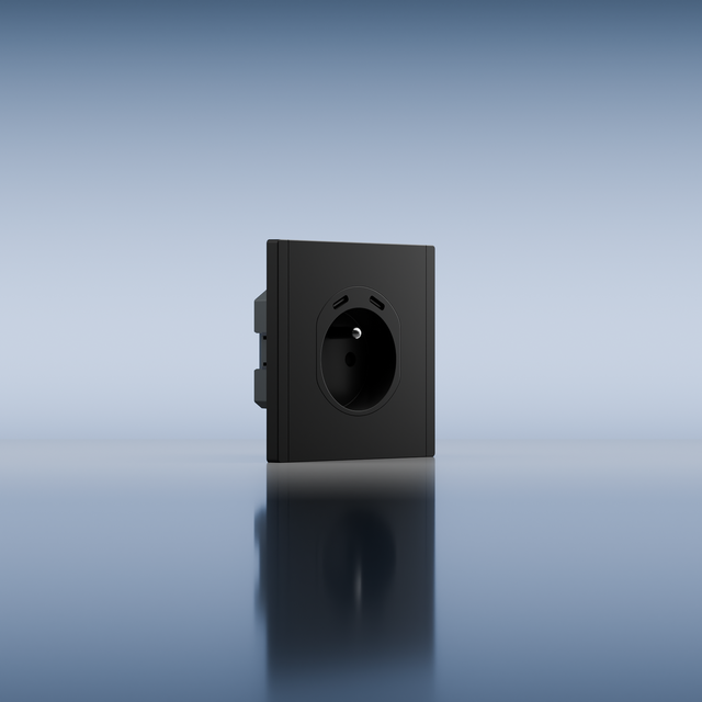 Touchmi Wholesale Custom EU Matte Glass Wall Schuko Electrical Socket Power Plugs Mounted Mechanical Sockets With USB C+C