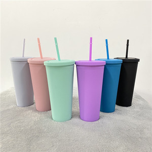 Nouvelle <span class=keywords><strong>tasse</strong></span> vierge personnalisée de couleur pastel mate de 22oz avec paille faveur de fête de mariage unique pour les cadeaux de bricolage personnalisables en vinyle - Product Image 2