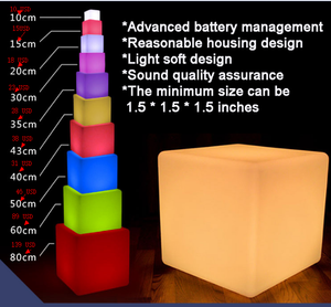 Đèn LED khối lập phương 10cm, 20cm, 30cm, 40cm, 50cm, 60cm, dùng cho quán bar, tiệc tùng, ghế chiếu sáng LED khối lập phương chống nước - Product Image 6