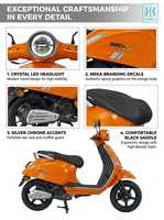 Scooter à essence 50cc 4 temps certifié EEC, Euro 5 EFI, vitesse maximale de 45 km/h, réservoir de carburant de 5,4 L, scooter rétro pour adultes