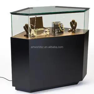 Artworld Displays Toonbank Voor Sieraden En Horloge Winkel Zwarte Sieraden Showcase Boetiek Display Toonbank Retail Vitrine