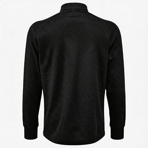 Camiseta de Manga Larga Personalizada de Fábrica para Hombre, Cierre de Cremallera, Tejido de Panal de Abeja, Poliéster/Nailon Elástico, Transpirable, de Secado Rápido, Cintura Elástica - Product Image 2