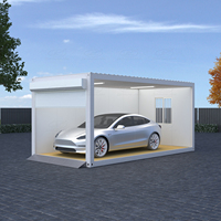 Garage/Atelier Conteneur Préfabriqué Moderne Spacieux Personnalisé pour Entreprise, Stockage de Marchandises, pour 1 ou 2 Voitures