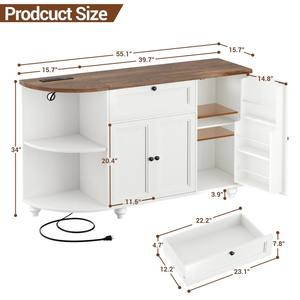 ตู้บุฟเฟ่ต์สไตล์บ้านไร่ฝรั่งเศสแบบกำหนดเอง พร้อมสถานีชาร์จ ชั้นวางปรับระดับได้ และชั้นวางไวน์ ตู้ข้างโต๊ะกาแฟ - Product Image 6