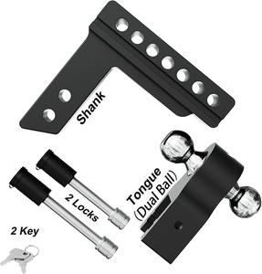 Enganches <span class=keywords><strong>de</strong></span> revestimiento E trasero para automóvil instalados <span class=keywords><strong>con</strong></span> dos bolas <span class=keywords><strong>de</strong></span> 2 "y 2 5/16" Tamaño <span class=keywords><strong>de</strong></span> caída <span class=keywords><strong>de</strong></span> montaje <span class=keywords><strong>de</strong></span> <span class=keywords><strong>bola</strong></span> ajustable - Product Image 3