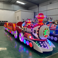 Train électrique sans rail en fibre de verre pour l'intérieur et l'extérieur, pour parcs d'attractions, train sans rail pour enfants et adultes en promotion