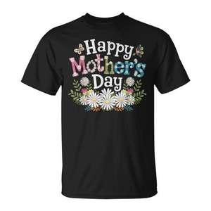 Happy Mothers Day <b>Daisy</b> <b>T</b>-<b>Shirt</b> Unisex Adult Short Sleeve Crew Neck Digital Printing - Product Image 1