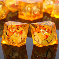 Ensemble de dés Donjons et Dragons, 7 pièces de noyau liquide Dragon en résine Sharp Edge-Collection complète de dés RPG