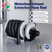 Enrouleur de tuyau d'extraction à ressort manuel CE ISO9001, avec tuyau en caoutchouc haute température pour atelier automobile, garage, extraction de gaz avec souffleur