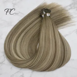 Atacado 100% cabelo humano virgem natural cru de alta qualidade i ponta extensões de cabelo humano