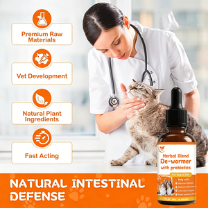 <span class=keywords><strong>Traitement</strong></span> interne doux formulé par des vétérinaires, gouttes liquides à base de plantes, vermifuge avec probiotiques <span class=keywords><strong>pour</strong></span> chiens et chats, <span class=keywords><strong>pour</strong></span> la santé intestinale. - Product Image 5