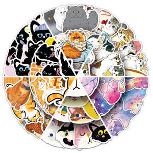 HOYO 300 autocollants pour chats, autocollants en vinyle imperméables pour chatons et animaux <span class=keywords><strong>de</strong></span> compagnie, pour scrapbooking, ordinateur portable, journal, skateboard, valises, guitare - Product Image 1