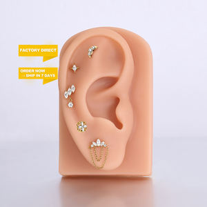 टोपश गर्म बिक्री f136 मिश्र धातु सोने की प्लेटेड विंटेज पेट बटन नवल क्रिस्टल गैरेज - Product Image 4