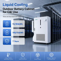 Armoire de batterie extérieure à refroidissement liquide 93/104/140/156 kWh, système de stockage d'énergie C&I, garantie 7 ans, compatible avec la plupart des onduleurs courants