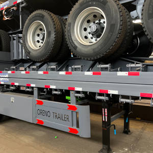 Fabricant chinois de semi-remorques à plateau plat à 3 <span class=keywords><strong>essieux</strong></span>, 40 pieds, 50 tonnes, plateau plat pour conteneurs de 20 pieds, 60 pieds, 50 pieds, pour véhicules - Product Image 6