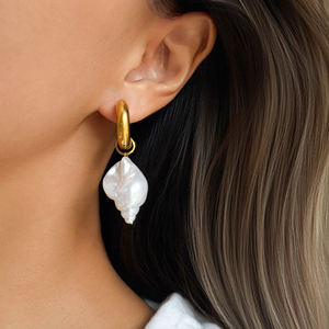 AW NUEVO VINTAGE CORTE BARROCO CLAVO <span class=keywords><strong>FESTIVAL</strong></span> COLGANTE PENDIENTES Dazan 18K Chapado en oro Hipoalergénico Acero inoxidable Lady Jewelry - Product Image 4