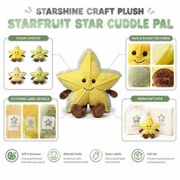 Coussin décoratif personnalisé en forme de fruit étoilé, en peluche, en coton, tissu super doux, unisexe, pour fêtes, OEM/ODM, marque privée, vente en gros