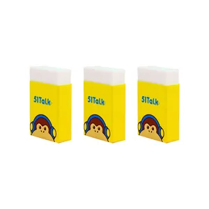 2023 Factory Promotional white Pencil Erasers Customized Printed Cute LOGO 2D Eraser Set for Student