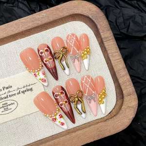 <span class=keywords><strong>Faux</strong></span> <span class=keywords><strong>ongles</strong></span> en acrylique 3D ombrés faits à la main, design papillon, luxe personnalisé, réutilisables, forme stiletto longue, forme cercueil, <span class=keywords><strong>ongles</strong></span> à <span class=keywords><strong>coller</strong></span> - Product Image 3