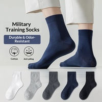 Chaussettes mi-mollet en coton pour hommes, 7200, noires, résistantes à l'usure, déodorantes, pour l'été, le sport, la course à pied, décontractées, pour étudiants