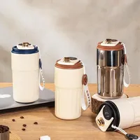 Bouteille isotherme 450 ml en acier inoxydable 316 avec affichage de la température, tasse thermos isolée pour extérieur, pour boissons chaudes et froides