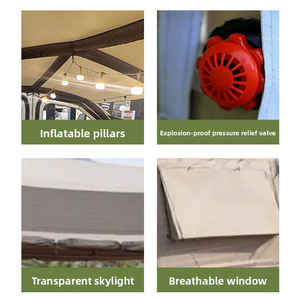 Lều đường hầm Bơm Hơi 2 phòng ngay lập tức thiết lập nơi trú ẩn Ngoài Trời Chống gió mái hiên chống mưa 6-8 người không gian lớn không khí Lều gia đình - Product Image 4