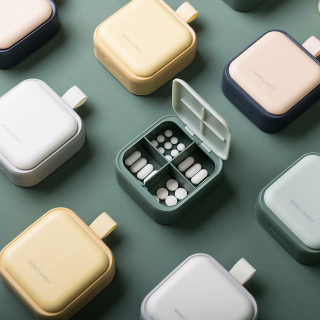 Medicine Plastic Box Case Vitamin Storage Organizer Medicine Creative Pill Container for Travel Candy Color PP Pill Box