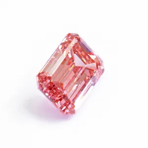 2,2 Karat Labordiamant für Diamantenring und -Halsband feiner rosa Smaragdschnitt CVD Labor-Angebaudiamant