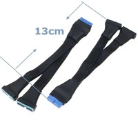 Dropship doble puerto USB 3,0 Tipo de Panel de montaje de tornillo hembra a placa base 19 pines/20 pines Cable plano Y divisor 1 a 2 DIY