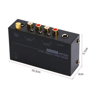 Préamplificateur <span class=keywords><strong>Phono</strong></span> Ultra-Compact PP400 pour Platine Vinyle Faible Bruit Mini Préamplificateur Audio avec Entrée Sortie RCA Égaliseur RIAA - Product Image 2