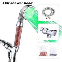 Pommeau de douche à main à LED haute pression avec filtre et pommeau de douche à économie d'eau pour salle de bain