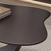 Nouvelle Table Basse Nordique « Plaque de Roche Nuage » pour Salon, Modèle Moderne Simple et Irrégulier de Petite Maison, Table à Thé Noire de Luxe Léger