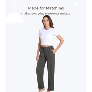 Pantalons de pyjama pour femmes en gros, bas de pyjama doux en tricot avec poche, viscose de bambou, tailles S-XXL - Product Image 3